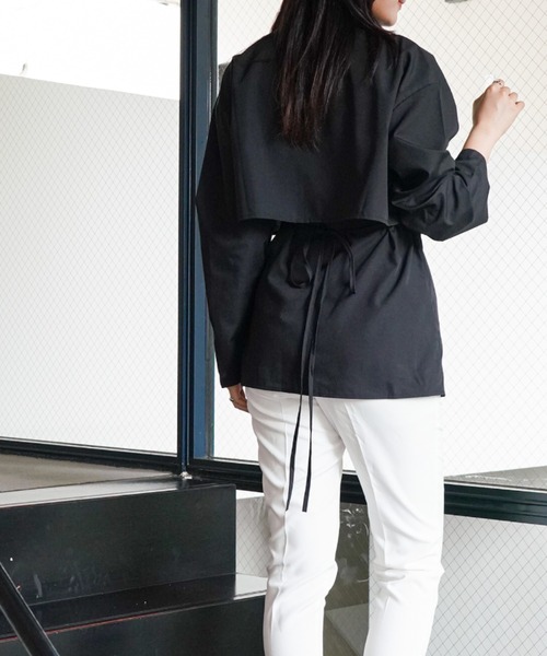 a lot of love(ア ロット オブ ラブ)の「キャミソール&クロップド アンサンブルシャツ(シャツ/ブラウス・レディース・ブラック/ホワイト/ブルー・FREE)」の15枚目の写真