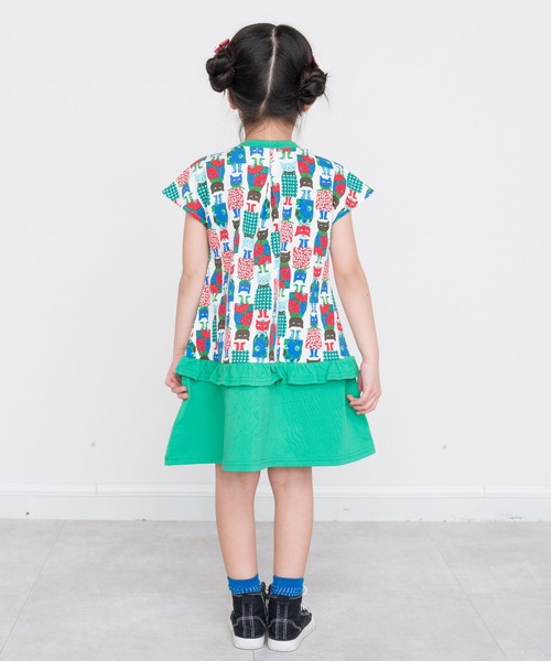 RAGMART(ラグマート)の「アートプリントフレンチスリーブワンピース(ワンピース・キッズ・グリーン/イエロー・120cm/100cm/110cm/130cm)」の6枚目の写真