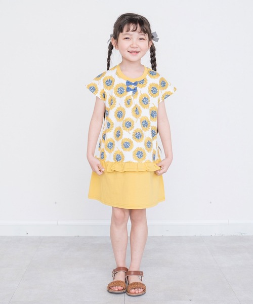 RAGMART(ラグマート)の「アートプリントフレンチスリーブワンピース(ワンピース・キッズ・グリーン/イエロー・120cm/100cm/110cm/130cm)」の7枚目の写真