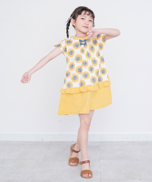 RAGMART(ラグマート)の「アートプリントフレンチスリーブワンピース(ワンピース・キッズ・グリーン/イエロー・120cm/100cm/110cm/130cm)」の8枚目の写真