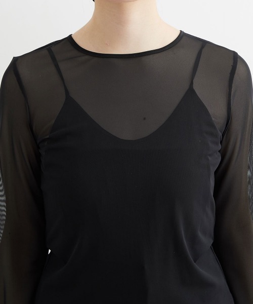 Jolie et Jolie（ジョリーエジョリー）の「袖スリットシアートップス（Tシャツ/カットソー・レディース・ブラック系3/ブラック系2/ブラック系1・L/M）」の21枚目の写真