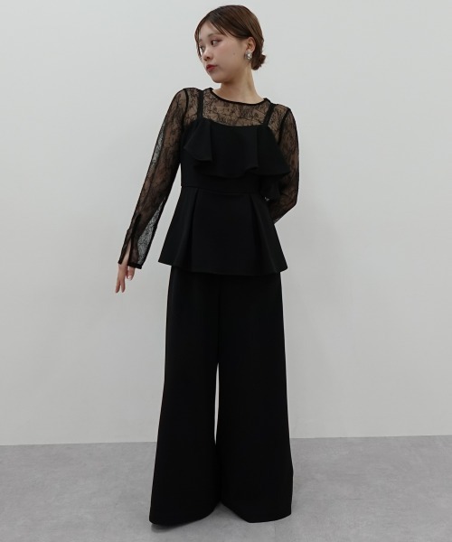 Jolie et Jolie（ジョリーエジョリー）の「袖スリットシアートップス（Tシャツ/カットソー・レディース・ブラック系3/ブラック系2/ブラック系1・L/M）」の5枚目の写真