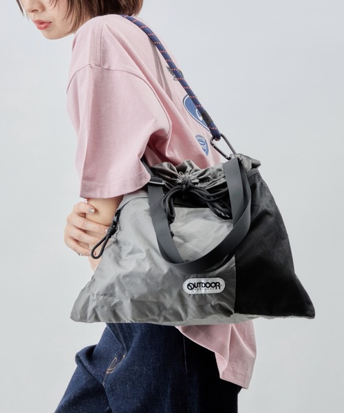 OUTDOOR PRODUCTS（アウトドアプロダクツ）の「OUTDOOR PRODUCTS/アウトドアプロダクツ 別注リップストップバッグ(限定展開)（トートバッグ・メンズ・ブラック/グレー/オリーブ・FREE）」の3枚目の写真