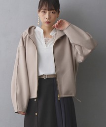 NICOLE white（ニコルホワイト）の「パイピングフルZIPパーカー／ダンボールポンチ（パーカー）」