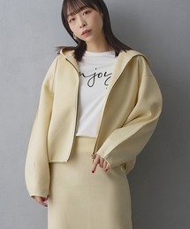 NICOLE white（ニコルホワイト）の「パイピングフルZIPパーカー／ダンボールポンチ（パーカー）」