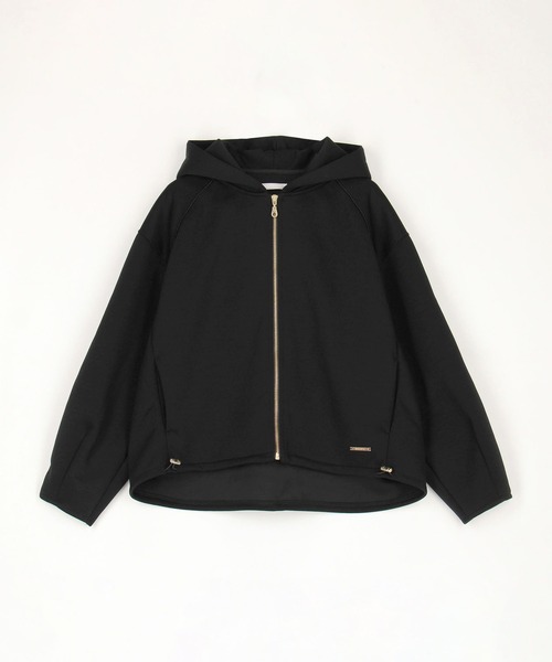 NICOLE white（ニコルホワイト）の「パイピングフルZIPパーカー／ダンボールポンチ（パーカー・レディース・イエロー/オフホワイト/ブラック/ベージュ・FREE）」の8枚目の写真
