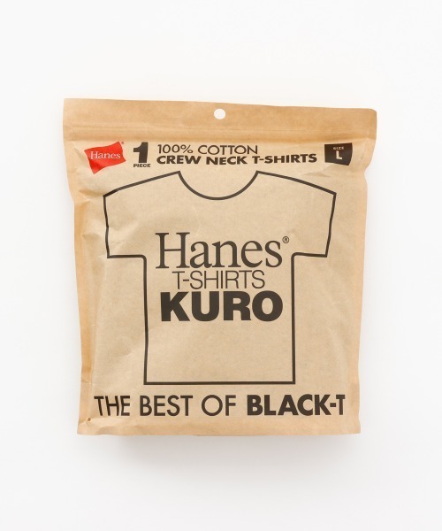 HANES(ヘインズ)の「【HANES/ヘインズ】1P KURO CREW NECK T-SHIRT(Tシャツ/カットソー・メンズ・ブラック・XL/L/M/S)」の2枚目の写真