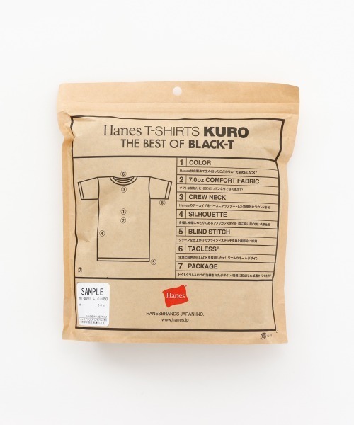 HANES(ヘインズ)の「【HANES/ヘインズ】1P KURO CREW NECK T-SHIRT(Tシャツ/カットソー・メンズ・ブラック・XL/L/M/S)」の3枚目の写真
