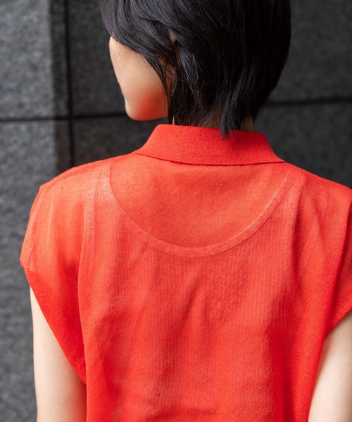 Munich(ミューニック)の「【吸湿性】【通気性】【抗菌性】シアーニットポロプルオーバー(ニット/セーター・レディース・ブルー/ブラック/レッド/ホワイト・FREE)」の18枚目の写真