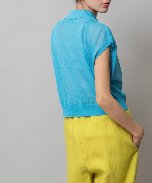 Munich(ミューニック)の「【吸湿性】【通気性】【抗菌性】シアーニットポロプルオーバー(ニット/セーター・レディース・ブルー/ブラック/レッド/ホワイト・FREE)」の22枚目の写真