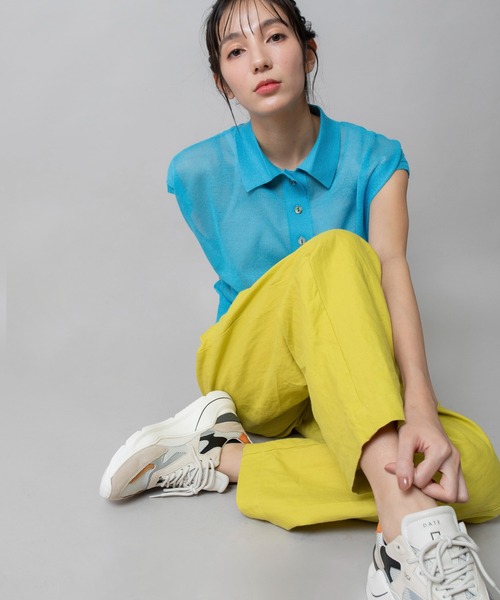 Munich(ミューニック)の「【吸湿性】【通気性】【抗菌性】シアーニットポロプルオーバー(ニット/セーター・レディース・ブルー/ブラック/レッド/ホワイト・FREE)」の13枚目の写真