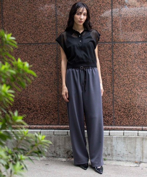 Munich(ミューニック)の「【吸湿性】【通気性】【抗菌性】シアーニットポロプルオーバー(ニット/セーター・レディース・ブルー/ブラック/レッド/ホワイト・FREE)」の14枚目の写真