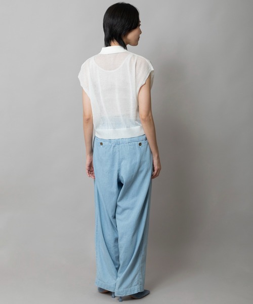 Munich(ミューニック)の「【吸湿性】【通気性】【抗菌性】シアーニットポロプルオーバー(ニット/セーター・レディース・ブルー/ブラック/レッド/ホワイト・FREE)」の11枚目の写真