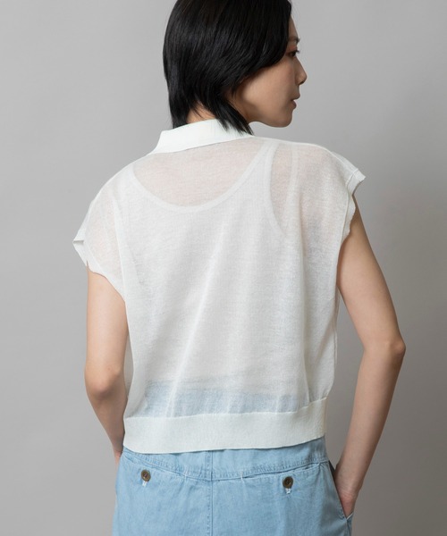 Munich(ミューニック)の「【吸湿性】【通気性】【抗菌性】シアーニットポロプルオーバー(ニット/セーター・レディース・ブルー/ブラック/レッド/ホワイト・FREE)」の12枚目の写真