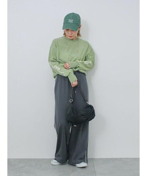 Samansa Mos2 blue（サマンサモスモスブルー）の「◎袖ロゴニットプルオーバー（ニット/セーター・レディース・グレー/グリーン/キナリ・F）」の18枚目の写真