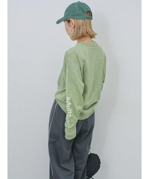 Samansa Mos2 blue（サマンサモスモスブルー）の「◎袖ロゴニットプルオーバー（ニット/セーター・レディース・グレー/グリーン/キナリ・F）」の16枚目の写真