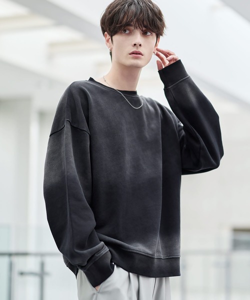 セール】ピグメント加工ヘビーウェイトクルースウェット（スウェット