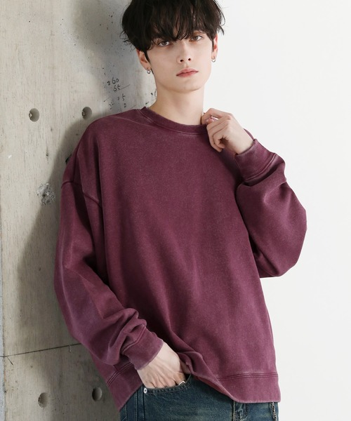 ASTRONOMY(アストロノミー)の「ピグメント加工ヘビーウェイトクルースウェット(スウェット・メンズ・ブラック系/ブラック系3/ブラック系2/グレー系/ワイン系/ワイン/ブラック/アイボリー/ブラック系4/杢グレー/ブラック系1・S/M/L/XL)」の11枚目の写真