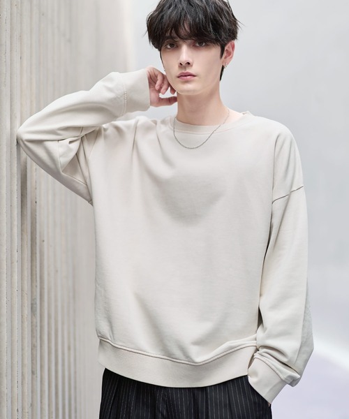 ASTRONOMY(アストロノミー)の「ピグメント加工ヘビーウェイトクルースウェット(スウェット・メンズ・ブラック系/ブラック系3/ブラック系2/グレー系/ワイン系/ワイン/ブラック/アイボリー/ブラック系4/杢グレー/ブラック系1・S/M/L/XL)」の9枚目の写真