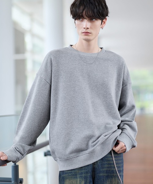 ASTRONOMY(アストロノミー)の「ピグメント加工ヘビーウェイトクルースウェット(スウェット・メンズ・ブラック系/ブラック系3/ブラック系2/グレー系/ワイン系/ワイン/ブラック/アイボリー/ブラック系4/杢グレー/ブラック系1・S/M/L/XL)」の7枚目の写真