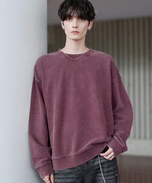 ASTRONOMY(アストロノミー)の「ピグメント加工ヘビーウェイトクルースウェット(スウェット・メンズ・ブラック系/ブラック系3/ブラック系2/グレー系/ワイン系/ワイン/ブラック/アイボリー/ブラック系4/杢グレー/ブラック系1・S/M/L/XL)」の10枚目の写真