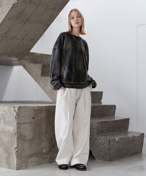 セール】ピグメント加工ヘビーウェイトクルースウェット(スウェット セール】ピグメント加工ヘビーウェイトクルースウェット(スウェット