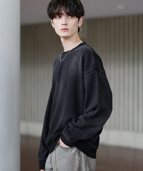 ASTRONOMY(アストロノミー)の「ピグメント加工ヘビーウェイトクルースウェット(スウェット・メンズ・ブラック系/ブラック系3/ブラック系2/グレー系/ワイン系/ワイン/ブラック/アイボリー/ブラック系4/杢グレー/ブラック系1・S/M/L/XL)」の14枚目の写真