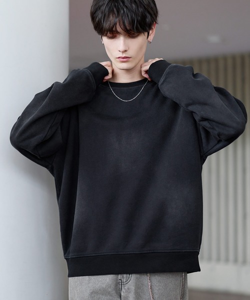 ASTRONOMY(アストロノミー)の「ピグメント加工ヘビーウェイトクルースウェット(スウェット・メンズ・ブラック系/ブラック系3/ブラック系2/グレー系/ワイン系/ワイン/ブラック/アイボリー/ブラック系4/杢グレー/ブラック系1・S/M/L/XL)」の15枚目の写真