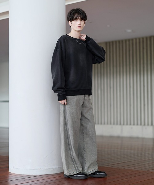 ASTRONOMY(アストロノミー)の「ピグメント加工ヘビーウェイトクルースウェット(スウェット・メンズ・ブラック系/ブラック系3/ブラック系2/グレー系/ワイン系/ワイン/ブラック/アイボリー/ブラック系4/杢グレー/ブラック系1・S/M/L/XL)」の18枚目の写真