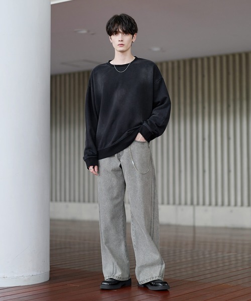 ピグメント加工ヘビーウェイトクルースウェット（スウェット