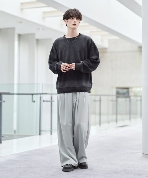 セール】ピグメント加工ヘビーウェイトクルースウェット（スウェット