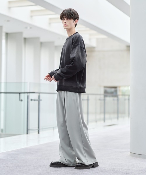 ピグメント加工ヘビーウェイトクルースウェット（スウェット