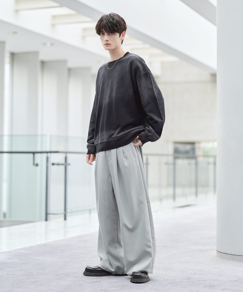 セール】ピグメント加工ヘビーウェイトクルースウェット（スウェット