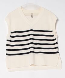TOKYO SHIRTS | 畔編みVネック レディースニットベスト(ベスト)