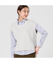 TOKYO SHIRTS | 畔編みVネック レディースニットベスト(ベスト)