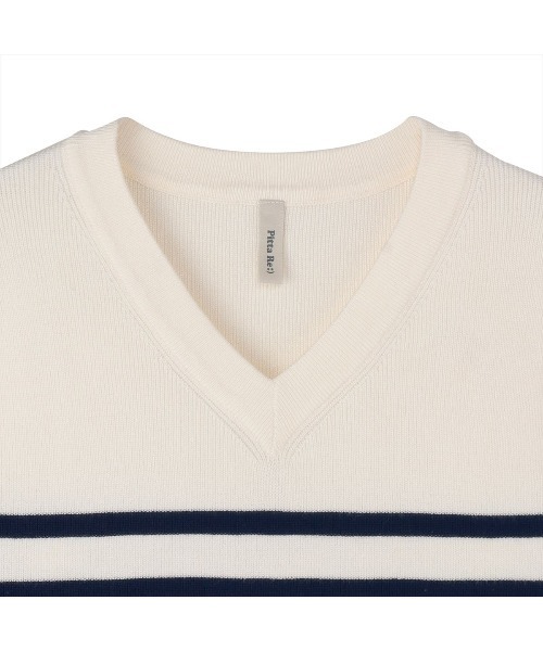 TOKYO SHIRTS（トウキョウシャツ）の「畔編みVネック レディースニットベスト（ベスト・レディース・ネイビー/グレー/オフホワイト・LL/M/L）」の5枚目の写真