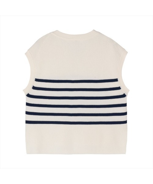 TOKYO SHIRTS（トウキョウシャツ）の「畔編みVネック レディースニットベスト（ベスト・レディース・ネイビー/グレー/オフホワイト・LL/M/L）」の4枚目の写真