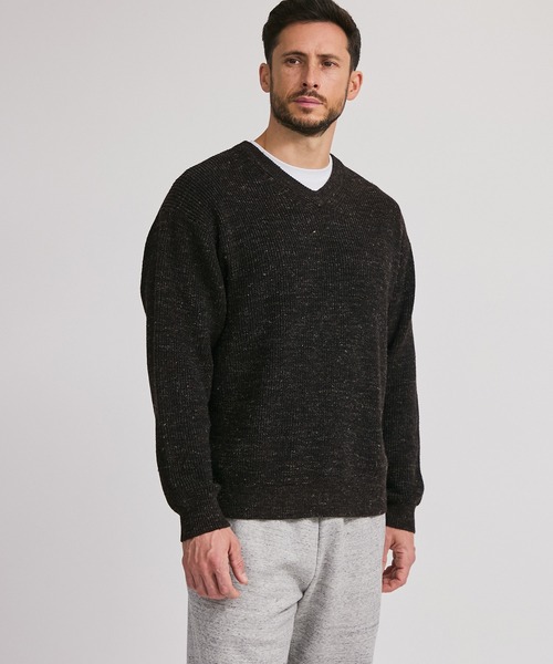 Saturdays NYC（サタデーズ ニューヨークシティ ）の「Charles V-neck Sweater（ニット/セーター・メンズ・ブラック/オフホワイト・L/M/S）」の19枚目の写真