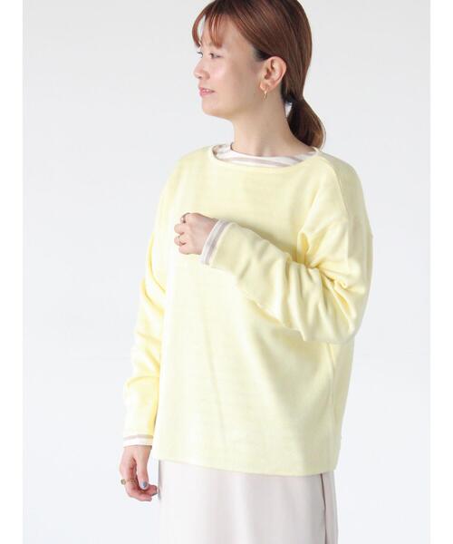 Lugnoncure（ルノンキュール）の「ミラノリブボートネックニット（ニット/セーター・レディース・ミント/サックスブルー/チャコールグレー/イエロー・F）」の4枚目の写真