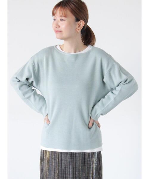 Lugnoncure（ルノンキュール）の「ミラノリブボートネックニット（ニット/セーター・レディース・ミント/サックスブルー/チャコールグレー/イエロー・F）」の3枚目の写真