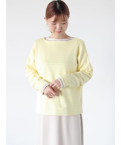 Lugnoncure（ルノンキュール）の「ミラノリブボートネックニット（ニット/セーター・レディース・ミント/サックスブルー/チャコールグレー/イエロー・F）」の18枚目の写真