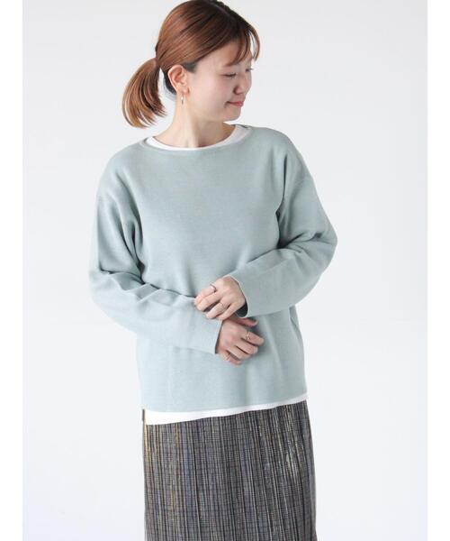 Lugnoncure（ルノンキュール）の「ミラノリブボートネックニット（ニット/セーター・レディース・ミント/サックスブルー/チャコールグレー/イエロー・F）」の20枚目の写真