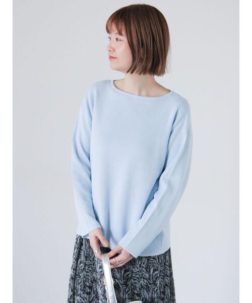 Lugnoncure（ルノンキュール）の「ミラノリブボートネックニット（ニット/セーター・レディース・ミント/サックスブルー/チャコールグレー/イエロー・F）」の12枚目の写真