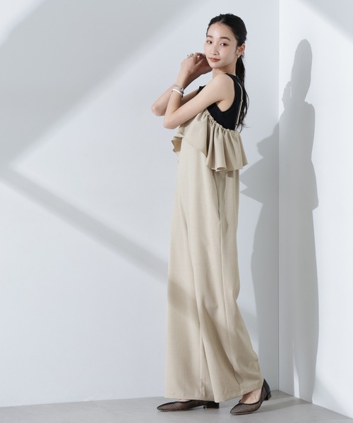 NANO universe（ナノユニバース）の「2wayオフショルダーフリルオールインワン（つなぎ/オールインワン・レディース・ブルー/ブラック/ベージュ・FREE）」の21枚目の写真