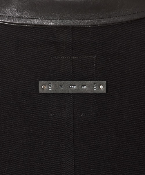 CRIMIE(クライミー)の「LEATHER COLLAR TWILL STRETCH COVER ALL JACKET(カバーオール・メンズ・ブラック/ホワイト・M/L/XL/XXL/S)」の15枚目の写真