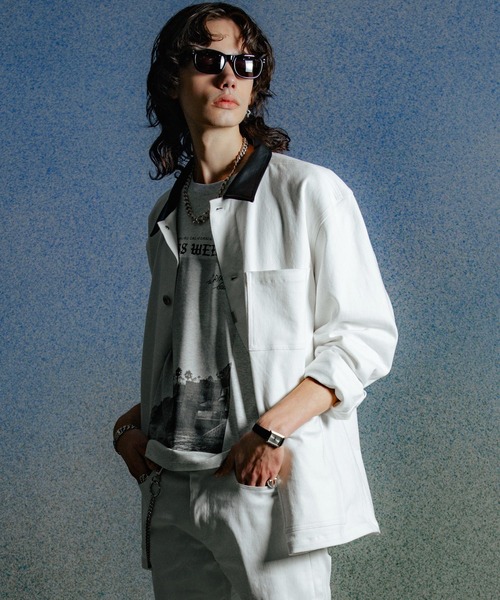 CRIMIE COVER ALL JACKET サイズXS CRIMIE（クライミー）の「LEATHER COLLAR TWILL STRETCH COVER