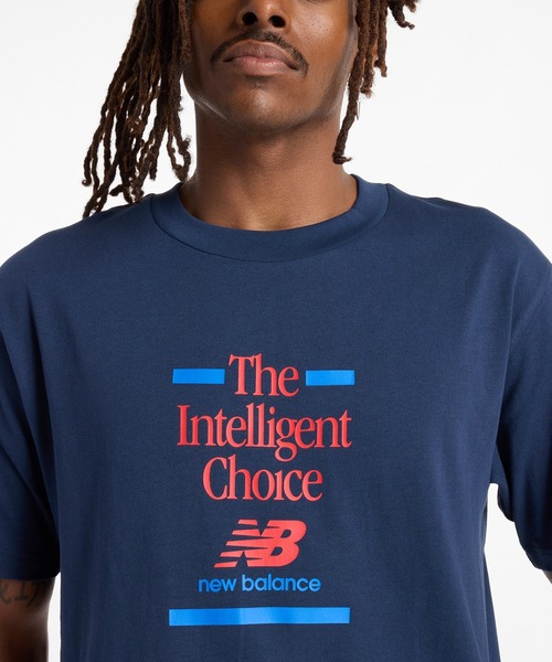 NEW BALANCE（ニューバランス）の「Athletics Choice ショートスリーブTシャツ（Tシャツ/カットソー・メンズ・ホワイト/ネイビー・SMALL/XX-LARGE/X-LARGE/LARGE/MEDIUM）」の10枚目の写真