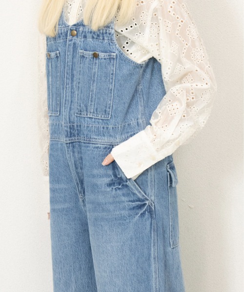 ★極美品★【UNIVERSAL OVERALL】別注デニムオーバーオール UNIVERSAL OVERALL ユニバーサルオーバーオール DENIM デニム