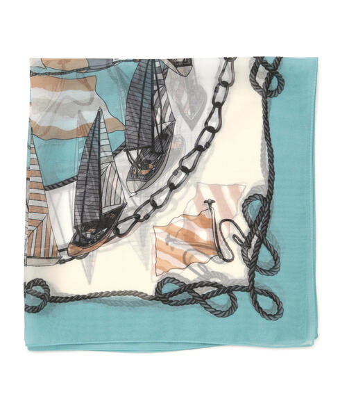 EDIT COLOGNE（エディットコロン）の「ヨット柄シアースカーフ（ストール/ショール・レディース・ベージュ/ブルー/ブラック・ﾌﾘ-）」の3枚目の写真