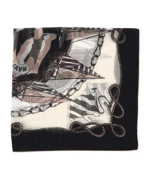 EDIT COLOGNE（エディットコロン）の「ヨット柄シアースカーフ（ストール/ショール・レディース・ベージュ/ブルー/ブラック・ﾌﾘ-）」の4枚目の写真